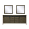 Marsyas 84W x 22D Rustic Brown Double Bath Vanity and 34Mirrors