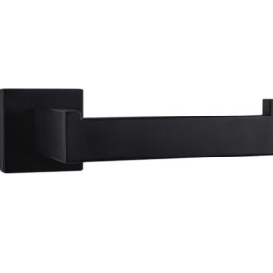 Bagno Bianca Stainless Steel Black Glass Shelf with Towel Bar in Brushed Nickel