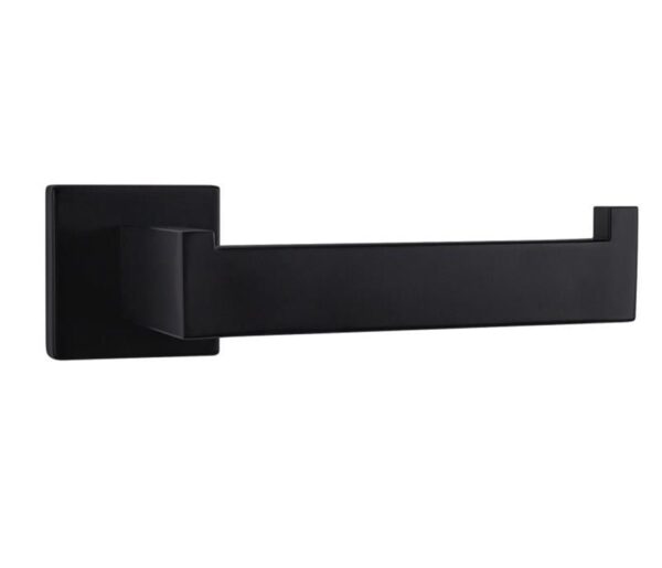 Bagno Bianca Stainless Steel Black Glass Shelf with Towel Bar in Brushed Nickel