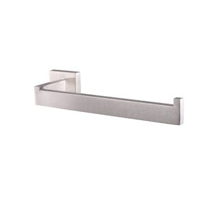 Bagno Bianca Stainless Steel Black Glass Shelf with Towel Bar in Gun Metal