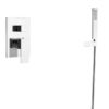 Monte Celo 1-Spray Tub and Shower Faucet Combo with Square Showerhead and Handheld Shower Wand in Chrome