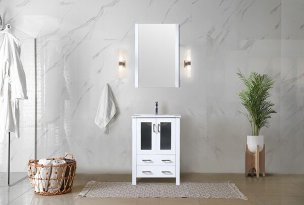 Volez 24W x 18.25D White Bath Vanity