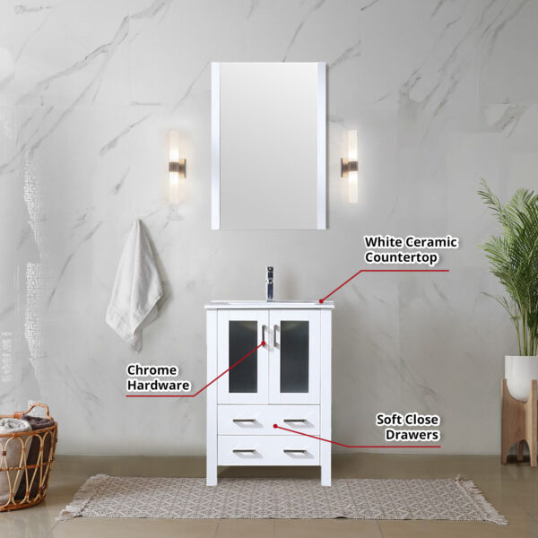 Volez 24W x 18.25D White Bath Vanity