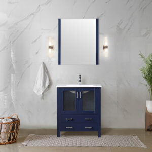 Volez 30W x 18.25D Navy Blue Bath Vanity