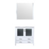 Volez 36W x 18.25D White Bath Vanity, White Ceramic Top, and 34Mirror