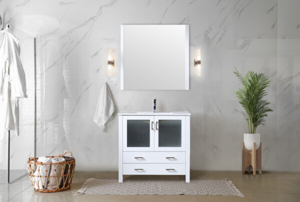 Volez 36W x 18.25D White Bath Vanity