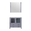 Volez 36W x 18.25D Dark Grey Bath Vanity, White Ceramic Top, and 34Mirror