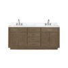 Abbey 72W x 22D Grey Oak Double Bath Vanity, Carrara Marble Top, and Faucet Set