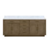 Abbey 84W x 22D Grey Oak Double Bath Vanity and Carrara Marble Top