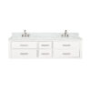 Castor 72W x 22D White Double Bath Vanity, Carrara Marble Top, and Faucet Set