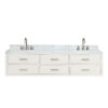 Castor 80W x 22D White Double Bath Vanity, Carrara Marble Top, and Faucet Set