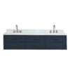 Castor 80W x 22D Blue Double Bath Vanity, Carrara Marble Top, and Faucet Set