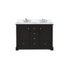 Dukes 48 in. W x 22 in. D Espresso Double Bath Vanity, White Quartz Top, and Faucet Set