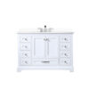 Dukes 48 in. W x 22 in. D White Single Bath Vanity, Cultured Marble Top, and Faucet Set