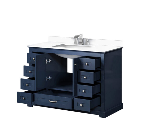 Dukes 48 in. W x 22 in. D Navy Blue Single Bath Vanity, Cultured Marble Top, and Faucet Set