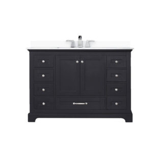 Dukes 48 in. W x 22 in. D Espresso Single Bath Vanity, Cultured Marble Top, and Faucet Set