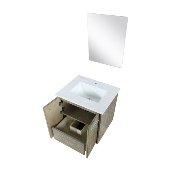 Fairbanks 24W x 20D Rustic Acacia Bath Vanity, Cultured Marble Top and 18Mirror