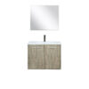 Fairbanks 30W x 20D Rustic Acacia Bath Vanity, Cultured Marble Top, Gun Metal Faucet Set and 28Mirror