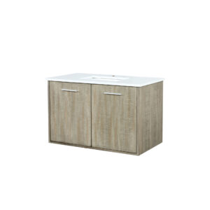 Fairbanks 36W x 20D Rustic Acacia Bath Vanity and Cultured Marble Top