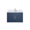 Geneva 30 in. W x 22 in. D Navy Blue Bath Vanity, Carrara Marble Top, and Faucet Set