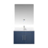 Geneva 30 in. W x 22 in. D Navy Blue Bath Vanity, Cultured Marble Top, Faucet Set, and 30 in. LED Mirror