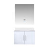 Geneva 30 in. W x 22 in. D Glossy White Bath Vanity, White Quartz Top, and 30 in. LED Mirror