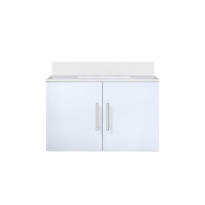 Geneva 30 in. W x 22 in. D Glossy White Bath Vanity and Cultured Marble Top