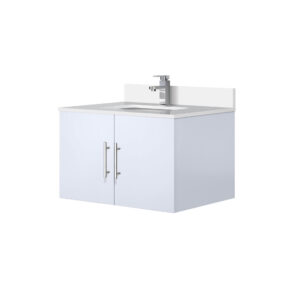 Geneva 30 in. W x 22 in. D Glossy White Bath Vanity, Cultured Marble Top, and Faucet Set