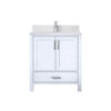 Jacques 30 in. W x 22 in. D White Bath Vanity, Cultured Marble Top, and Faucet Set