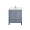 Jacques 30 in. W x 22 in. D Dark Grey Bath Vanity, Carrara Marble Top, and Faucet Set