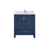 Jacques 30 in. W x 22 in. D Navy Blue Bath Vanity, White Quartz Top, and Faucet Set