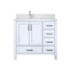 Jacques 36 in. W x 22 in. D Left Offset White Bath Vanity, White Quartz Top, and Faucet Set