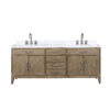 Laurel 80W x 22D Grey Oak Double Bath Vanity, Carrara Marble Top, and Faucet Set