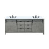 Marsyas 84W x 22D Ash Grey Double Bath Vanity, Cultured Marble Countertop and Faucet Set