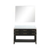 Norwalk 48W x 22D Black Oak Single Bath Vanity, Carrara Marble Top, and 46Mirror