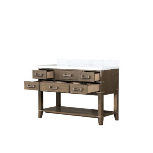 Norwalk 48W x 22D Grey Oak Single Bath Vanity and Carrara Marble Top