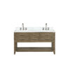 Norwalk 60W x 22D Grey Oak Double Bath Vanity, Carrara Marble Top, and Faucet Set