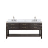 Norwalk 72W x 22D Brown Oak Double Bath Vanity, Carrara Marble Top, and Faucet Set