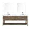 Norwalk 80W x 22D Grey Oak Double Bath Vanity, Carrara Marble Top, Faucet Set, and 36Mirrors