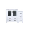 Volez 42W x 18.25D White Single Bath Vanity with Side Cabinet, and White Ceramic Top