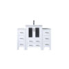 Volez 48W x 18.25D White Single Bath Vanity with Side Cabinets, White Ceramic Top, and Faucet Set