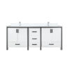 Ziva 72W x 22D White Double Bath Vanity, Cultured Marble Top and Faucet Set