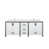 Ziva 84W x 22D White Double Bath Vanity, Cultured Marble Top and Faucet Set