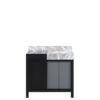 Zilara 36W x 22D Black and Grey Bath Vanity and Castle Grey Marble Top