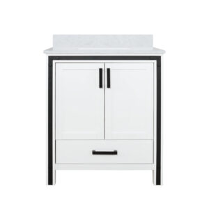 Ziva 30W x 22D White Bath Vanity and Cultured Marble Top