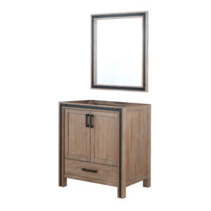 Ziva 30W x 22D Rustic Barnwood Bath Vanity and 28Mirror