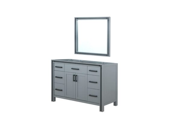 Ziva 48W x 22D Dark Grey Bath Vanity and 34Mirror