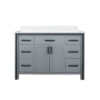 Ziva 48W x 22D Dark Grey Bath Vanity and Cultured Marble Top