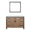 Ziva 48W x 22D Rustic Barnwood Bath Vanity, Cultured Marble Top and 34Mirror