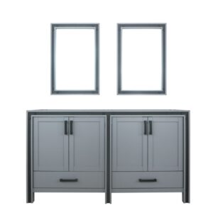 Ziva 60W x 22D Dark Grey Double Bath Vanity and 22Mirrors